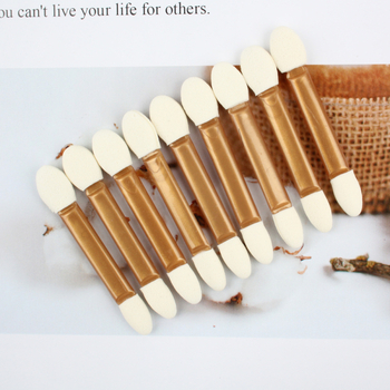 Dvostrano silikonasta spužvasti četkica za sjenilo, ISMINEE DE002, paket oko 50 komada, plastična drška