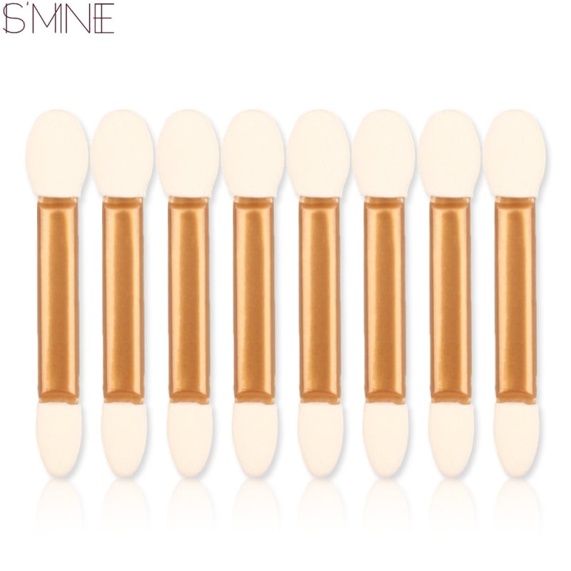 Dvostrano silikonasta spužvasti četkica za sjenilo, ISMINEE DE002, paket oko 50 komada, plastična drška