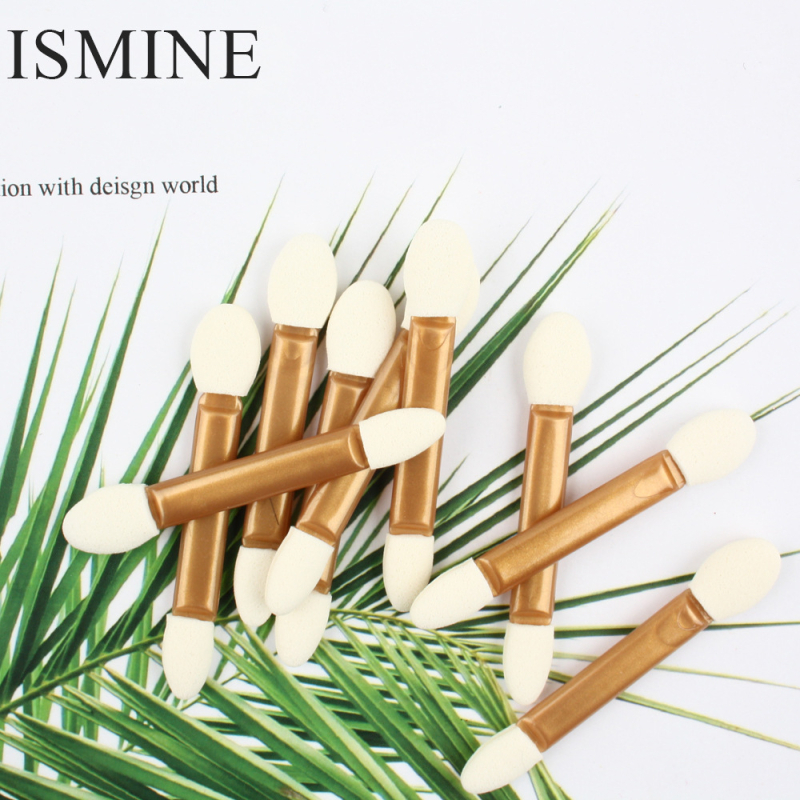 Dvostrano silikonasta spužvasti četkica za sjenilo, ISMINEE DE002, paket oko 50 komada, plastična drška