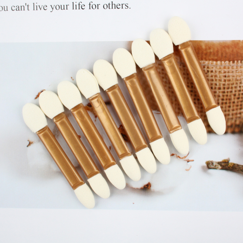 Dvostrano silikonasta spužvasti četkica za sjenilo, ISMINEE DE002, paket oko 50 komada, plastična drška