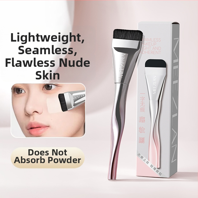 Mizlan četkica za puder, sintetička vlakna, aluminijska drška, duga drška, duljina dlačica 10 mm