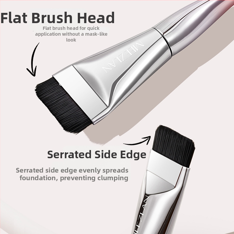 Mizlan četkica za puder, sintetička vlakna, aluminijska drška, duga drška, duljina dlačica 10 mm