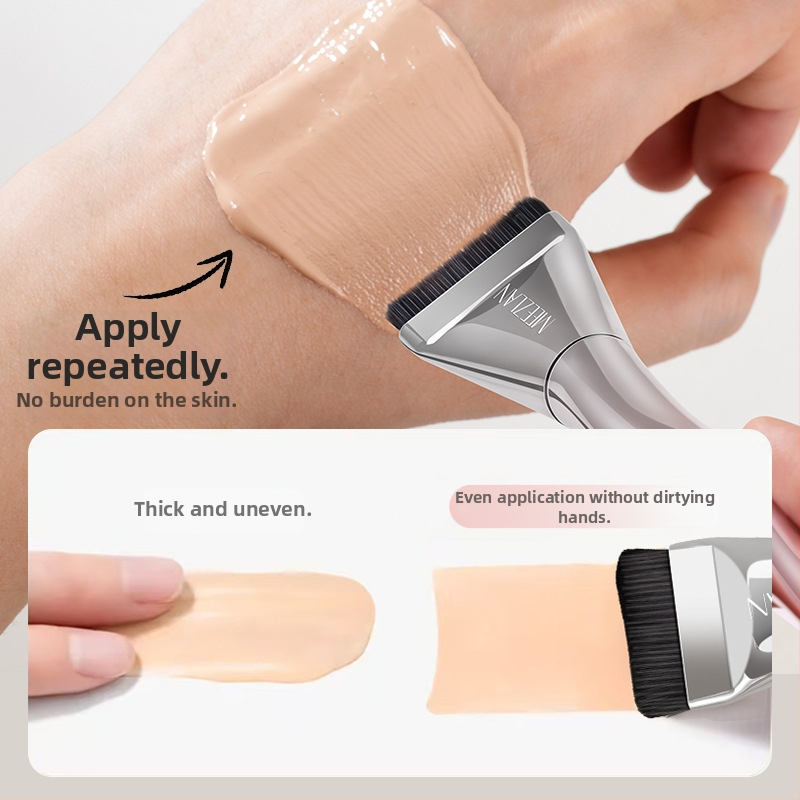 Mizlan četkica za puder, sintetička vlakna, aluminijska drška, duga drška, duljina dlačica 10 mm