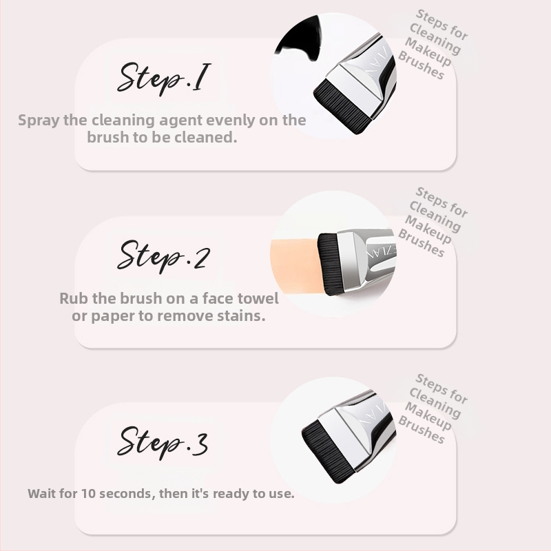 Mizlan četkica za puder, sintetička vlakna, aluminijska drška, duga drška, duljina dlačica 10 mm