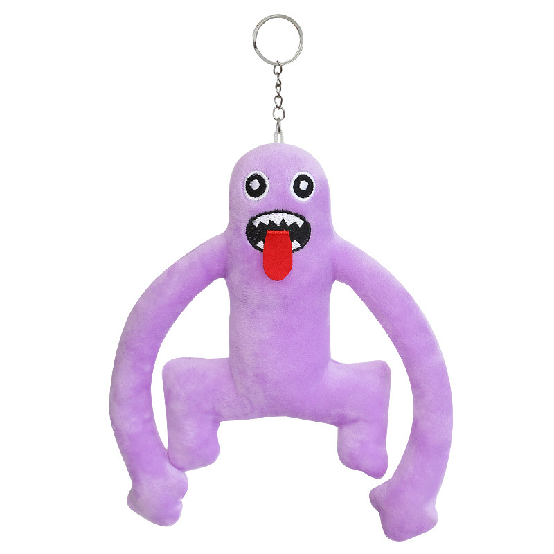 Rainbow Friends plüssjáték — aranyos szörny figura, PP Cotton töltet, hálós tasakos csomagolás, 7–14 éveseknek.