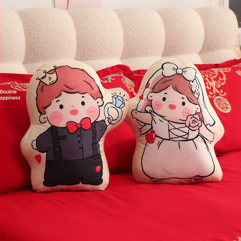 Santuokų pliušinių lėlyčių pora - aukštos kokybės mielos meškiukų pagalvėlės jaunavedžiams - užpildas PP medvilnė, trumpas minkštas pliušas, dovanų dėžutės pakuotė