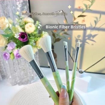 Keqi mini 4 pintslite komplekt – kaasaskantav reisi komplekt pehmete sünteetiliste karvadega, silmavarju pintsel ja jumestuspintsel