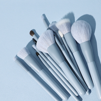 Sada štetcov na make-up Zoey/Shiyu, 13 kusov, drevená rukoväť, prenášateľná