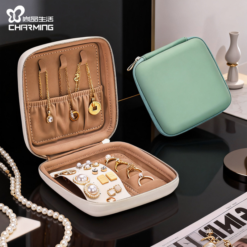 CASEGRACE sp01379 Nahast juveelide karp, Euroopa ja Ameerika stiil, kõva korpus, ühevärviline