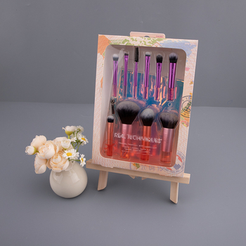 Set mini de 10 pensule de machiaj, cu peri din fibre sintetice și mânere din acrilic