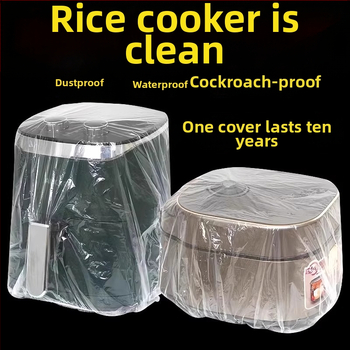 Vienkartiniai dulkių apsaugos dangteliai namų apyvokos įrangai, stora PE plėvelė, skaidri, 10 vnt., prekės kodas 4206