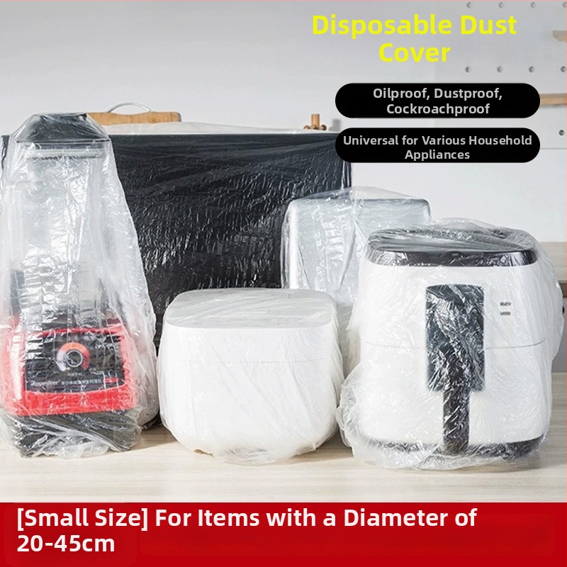 Vienkartiniai dulkių apsaugos dangteliai namų apyvokos įrangai, stora PE plėvelė, skaidri, 10 vnt., prekės kodas 4206