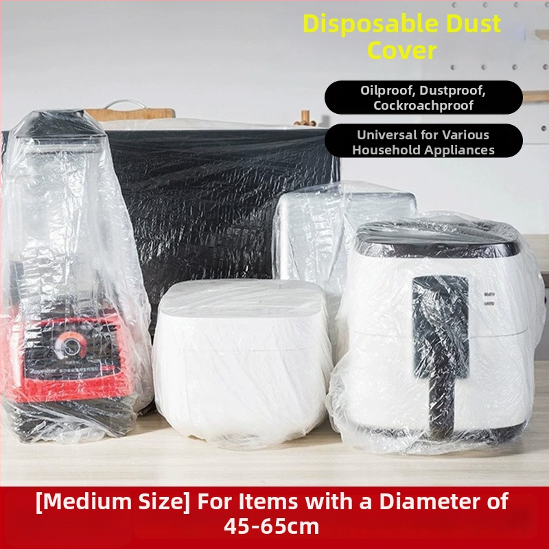 Vienkartiniai dulkių apsaugos dangteliai namų apyvokos įrangai, stora PE plėvelė, skaidri, 10 vnt., prekės kodas 4206