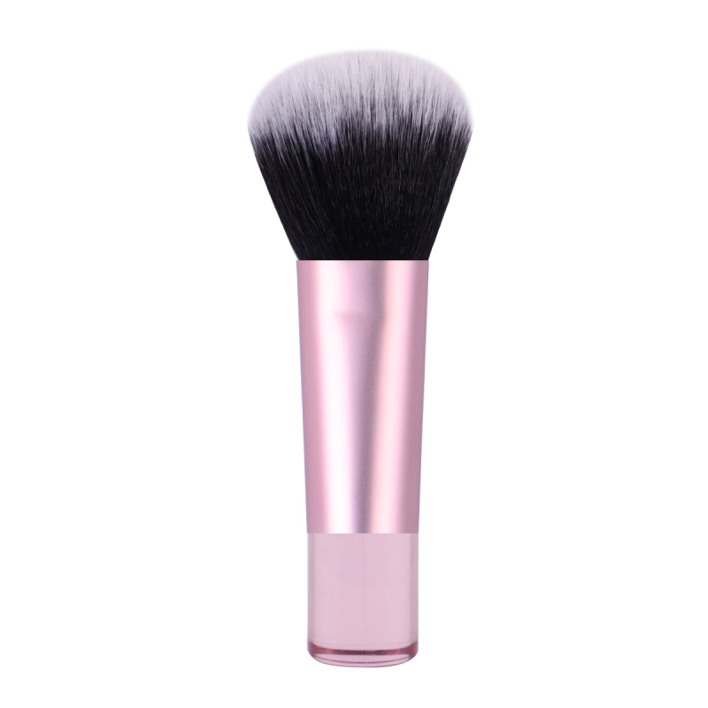 Zoelya Púdrový Štetec, Prenosný Kozmetický Nástroj, Transparentný Plastový Rukoväť, Mini Kontúrovací Štetec, Syntetické Vlákna Nylon, Dĺžka Vlasu 40 mm, Celková Dĺžka 100 mm