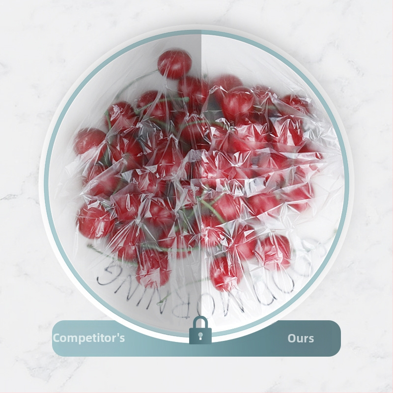 Vienreizējs plēves vāciņš ledusskapim pārtikas uzglabāšanai – plastmasa, -60°C līdz 140°C, 1 gab., mājsaimniecības lietošanai