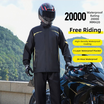 Vīriešu lietusjakas un lietusbikses komplekts – atdalīts stilā, Chun Yafang audums 0,2 mm, PVC ūdensnecaurlaidīgs slānis, pončo, 1 pieaugušais, ārējai velobraukšanai un pārgājieniem