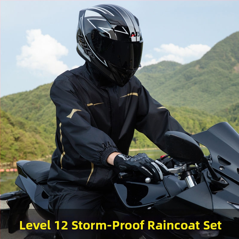 Vyrų lietaus paltas ir lietaus kelnės – skaldyto stiliaus, Chun Yafang audinys 0,2 mm, PVC lipnūs sluoksniai, pončas, vienam suaugusiam, lauko dviračiu ir žygiams