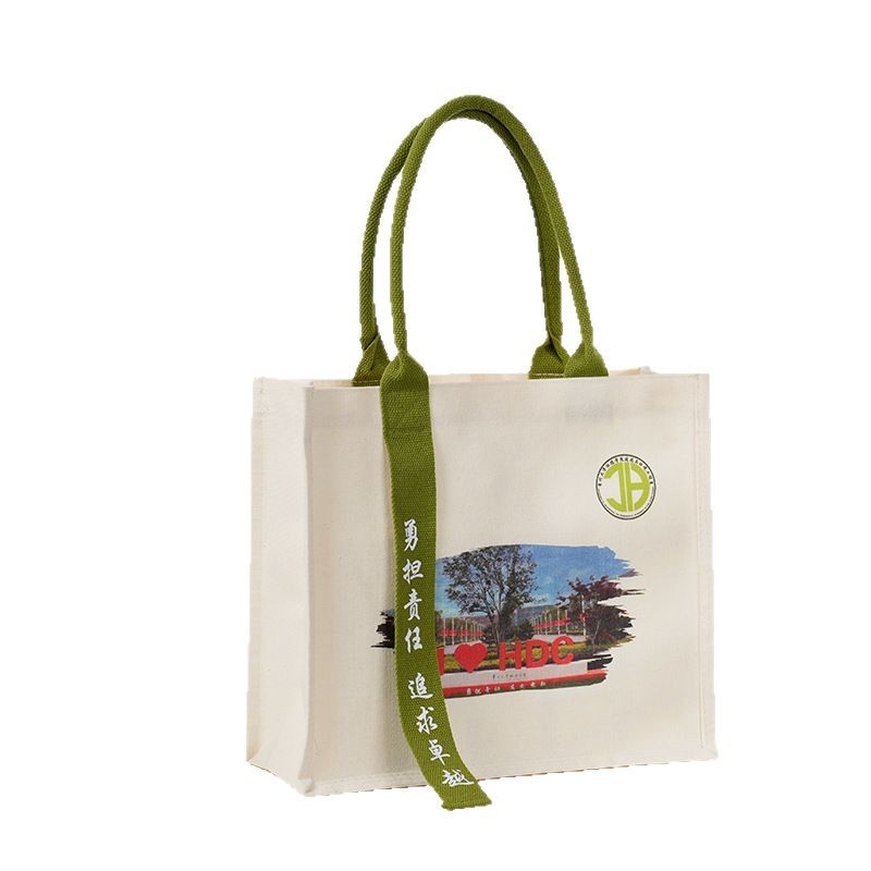 3D Tote чанта от платно с персонализирано лого, кроссбоди стил, печат чрез топлинен трансфер