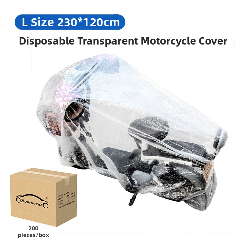 Bymaocar Elektros transporto priemonės gaubtas, Vienkartinė skaidri PE plėvelė, atsparus vandeniui ir dulkėms, Logotipo spauda, Svoris 0,5 kg, Prisitaikantis, Privatus prekinis ženklas