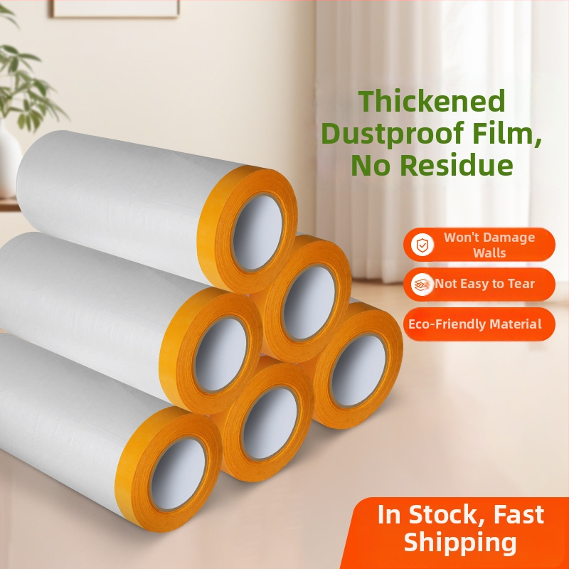 Dulkėms atspari plėvelė baldams, prietaisams ir automobiliams; medžiaga PE; storis 0,06 mikronai; vandens klijai; Washi juostelės pagrindas; popierinis vamzdelio centras; vienkartinis naudojimas