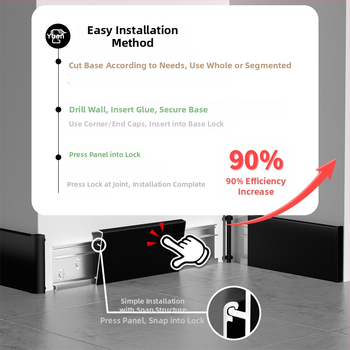 Zhengli aliuminio lydinio F tipo be siūlių kojų plokštelė su tiesia briauna, storesnė, dvigubo vyrio užraktas