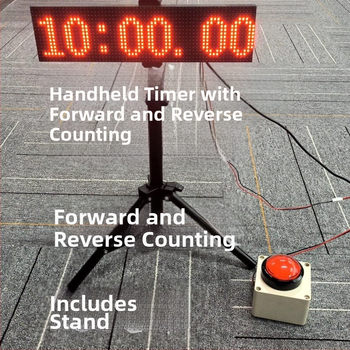 Cronometru de mână cu apăsare, cu numărătoare inversă și afișaj LED mare