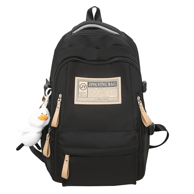 Раница за ученици и студенти със печат на лого, разширяема, стил Youth Campus, Oxford плат, извита презрамка