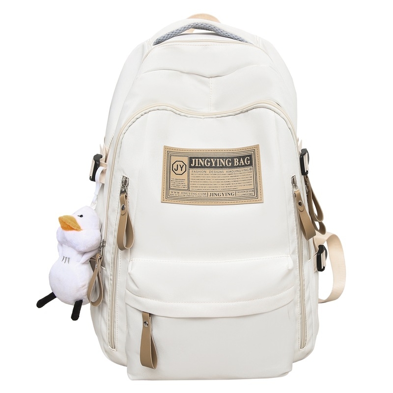 Раница за ученици и студенти със печат на лого, разширяема, стил Youth Campus, Oxford плат, извита презрамка