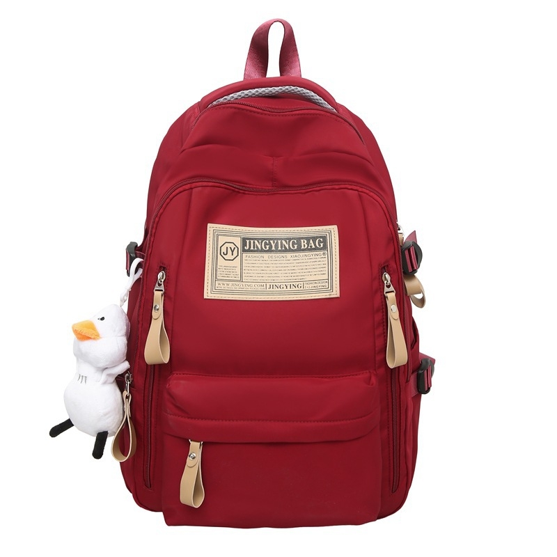 Раница за ученици и студенти със печат на лого, разширяема, стил Youth Campus, Oxford плат, извита презрамка