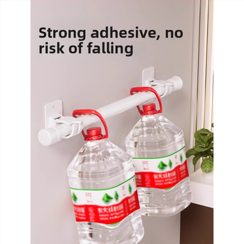 Bez vrtania: Kúpeľňový úložný systém s pevným lepidlom, vysúvacia tyč na uteráky a tyč na sprchový záves