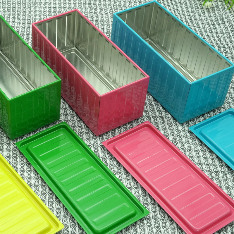 Квадратна метална кутия за съхранение с UV печат, прахоустойчива, персонализирана, многофункционална