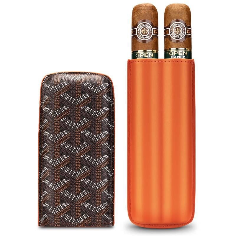 Set portabil pentru trabucuri - Cigarloong brand - Cortex material - Logo tipărit - Stil Light Luxury