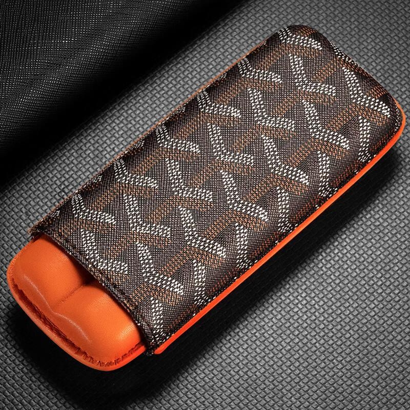 Set portabil pentru trabucuri - Cigarloong brand - Cortex material - Logo tipărit - Stil Light Luxury