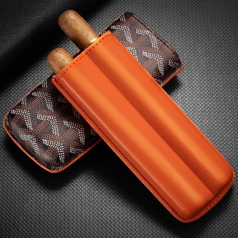 Set portabil pentru trabucuri - Cigarloong brand - Cortex material - Logo tipărit - Stil Light Luxury