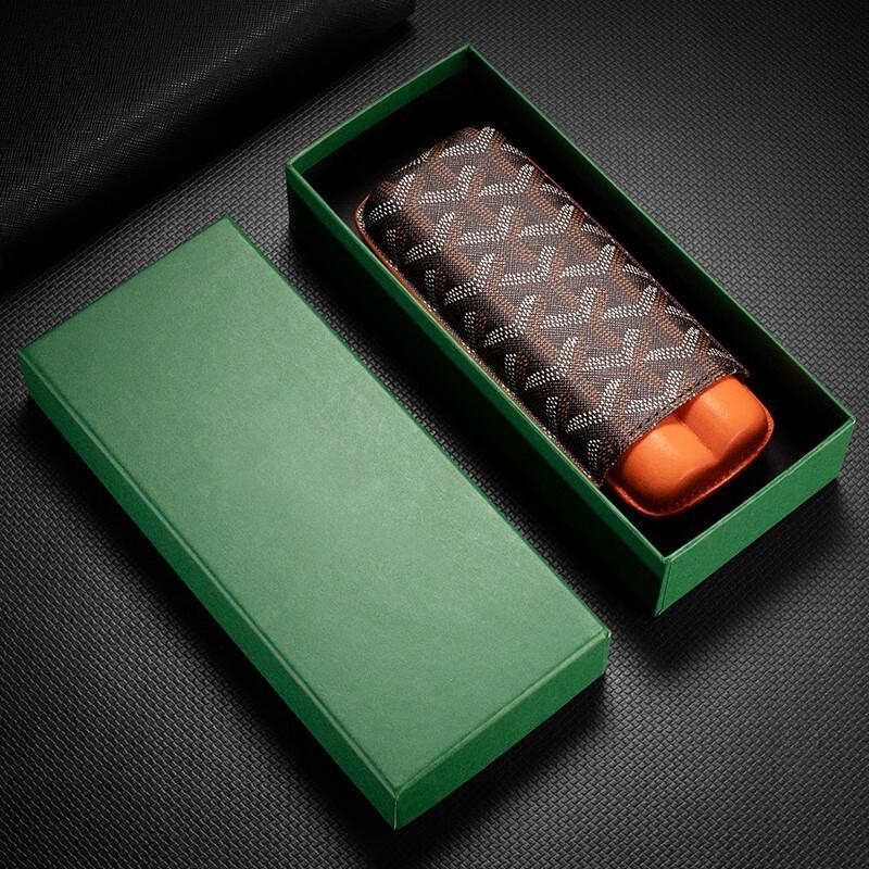 Set portabil pentru trabucuri - Cigarloong brand - Cortex material - Logo tipărit - Stil Light Luxury