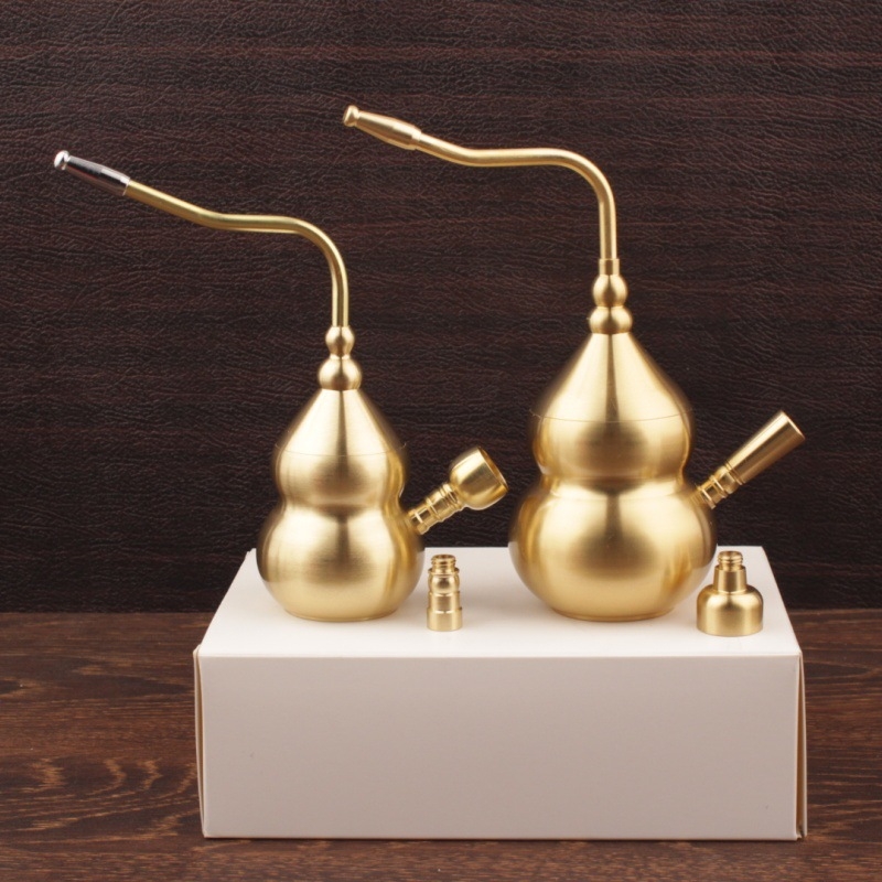 Brass dūmų pypė su moliūgo forma, dvigubas vandens filtravimas, metalo pypė su keturiomis funkcijomis