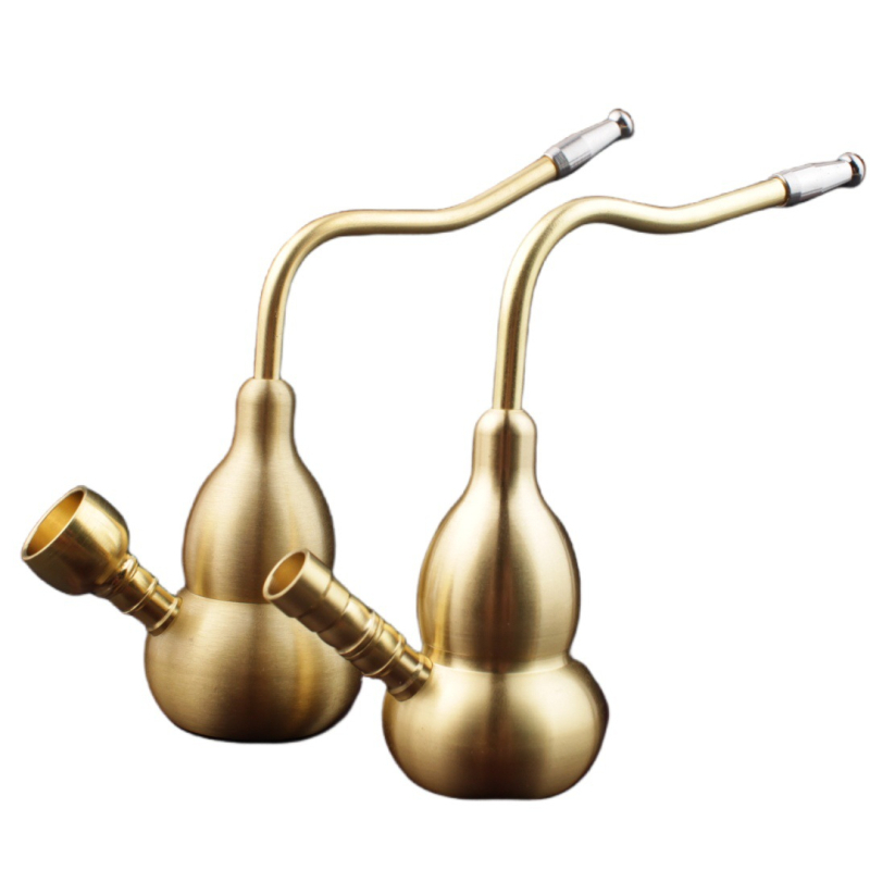 Brass dūmų pypė su moliūgo forma, dvigubas vandens filtravimas, metalo pypė su keturiomis funkcijomis
