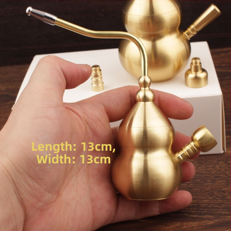 Brass dūmų pypė su moliūgo forma, dvigubas vandens filtravimas, metalo pypė su keturiomis funkcijomis