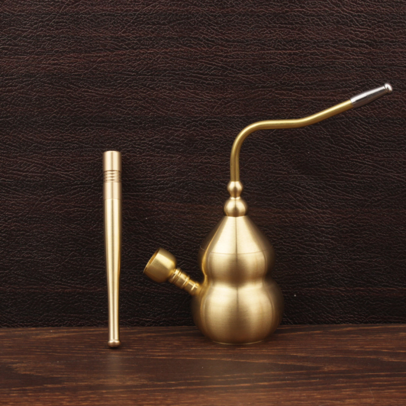 Brass dūmų pypė su moliūgo forma, dvigubas vandens filtravimas, metalo pypė su keturiomis funkcijomis