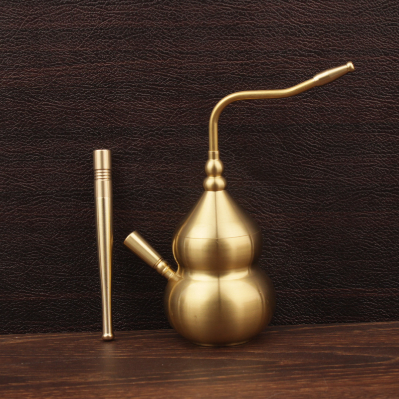 Brass dūmų pypė su moliūgo forma, dvigubas vandens filtravimas, metalo pypė su keturiomis funkcijomis