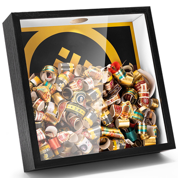 Koka izstādes un uzglabāšanas kārba cigāru etiķetēm, gaišs luksusa stils, zīmols Cigarloong/Cigarosaurus