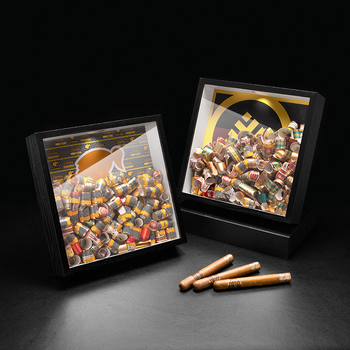 Koka izstādes un uzglabāšanas kārba cigāru etiķetēm, gaišs luksusa stils, zīmols Cigarloong/Cigarosaurus