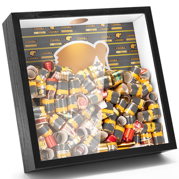 Koka izstādes un uzglabāšanas kārba cigāru etiķetēm, gaišs luksusa stils, zīmols Cigarloong/Cigarosaurus