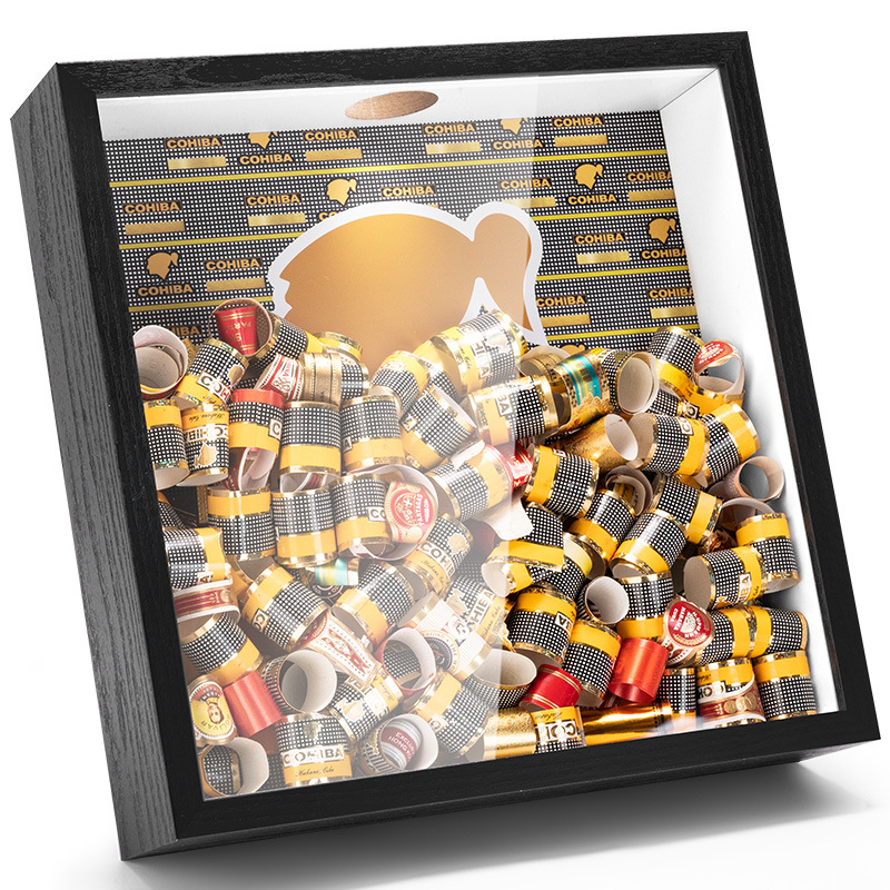 Koka izstādes un uzglabāšanas kārba cigāru etiķetēm, gaišs luksusa stils, zīmols Cigarloong/Cigarosaurus