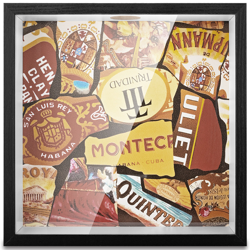 Koka izstādes un uzglabāšanas kārba cigāru etiķetēm, gaišs luksusa stils, zīmols Cigarloong/Cigarosaurus