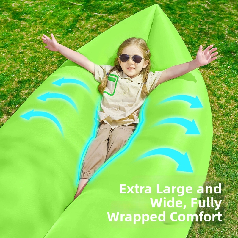 Jednoosobový nafukovací gauč na kempovanie - Oxford látka, 2 vrstvy, nosnosť 200 kg, hmotnosť 0,4 kg, ručná pumpa