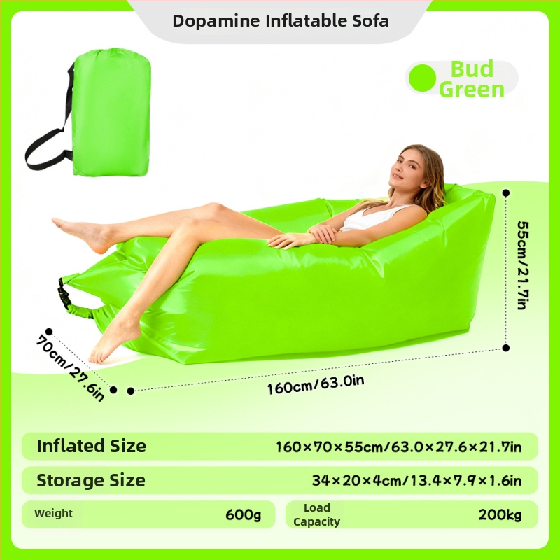 Ühe inimese pripuhutav diivan matkamiseks - Oxford-kangas, 2 kihti, maksimaalne koormus 200 kg, kaal 0,4 kg, käsipump