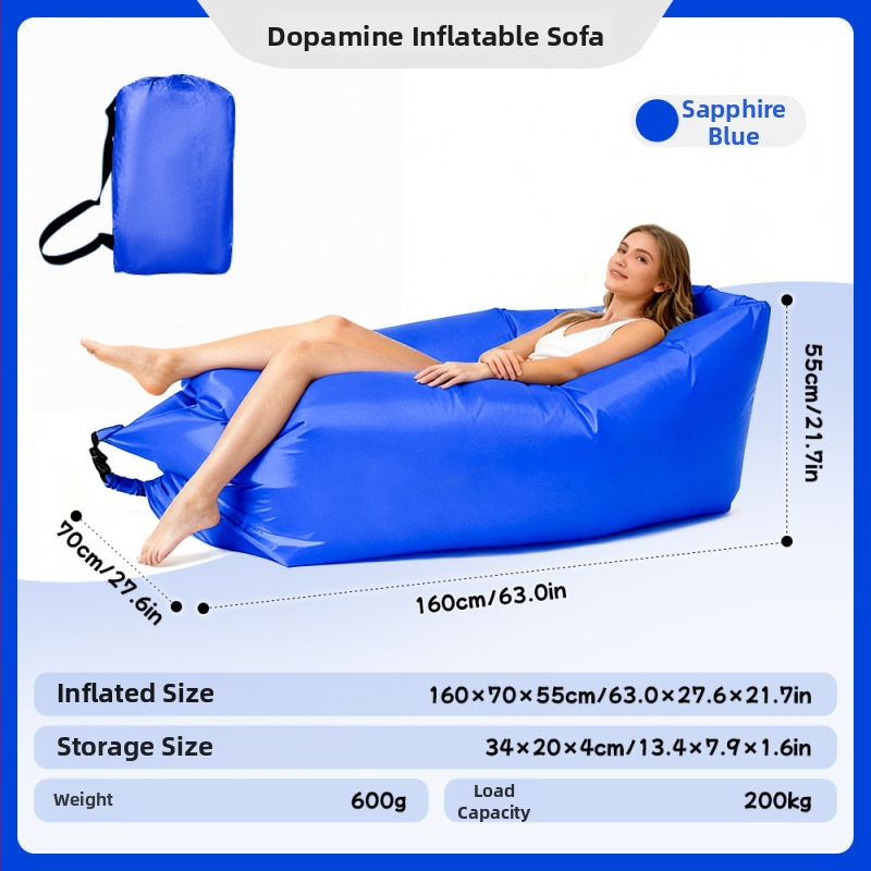 Ühe inimese pripuhutav diivan matkamiseks - Oxford-kangas, 2 kihti, maksimaalne koormus 200 kg, kaal 0,4 kg, käsipump