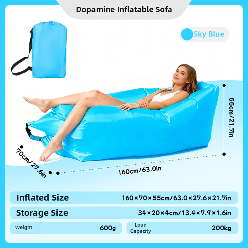 Ühe inimese pripuhutav diivan matkamiseks - Oxford-kangas, 2 kihti, maksimaalne koormus 200 kg, kaal 0,4 kg, käsipump