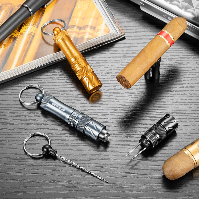 4-ühes sigari avaja roostevabast terasest kaasaskantava nõelaga CF-25D